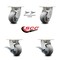 Service Caster 4 Inch Kingpinless Thermoplastic Rubber Wheel Caster Swivel Locks 2 Brakes, 2PK SCC-KP30S420-TPRRD-BSL-2-SLB-2 - alternate 4